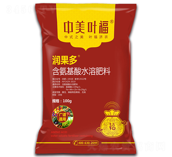廣譜通用含氨基酸水溶肥料-潤(rùn)果多-中美葉福